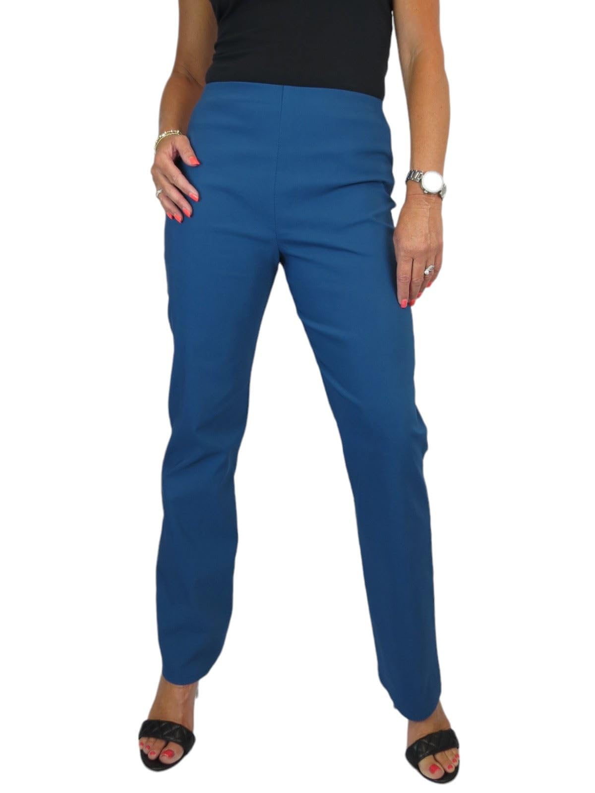 Paulo Due Women's Straight Leg Trousers - Teal - Size 10