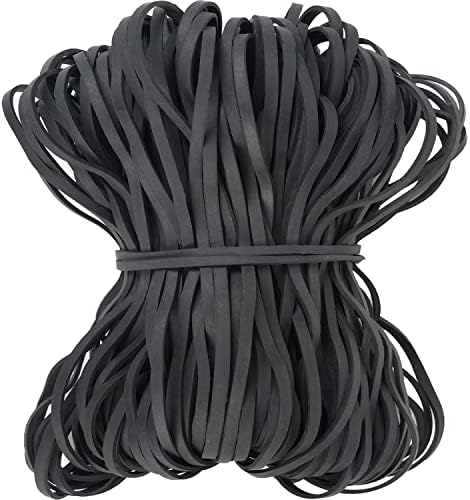 AIWOQI Large Rubber Bands Black 140 Pack, Heavy Duty Big rubber band Elastic Bands for Office Supply Trash Can File Folders Cat Litter Box Rubber Bands 7x1/8 inches