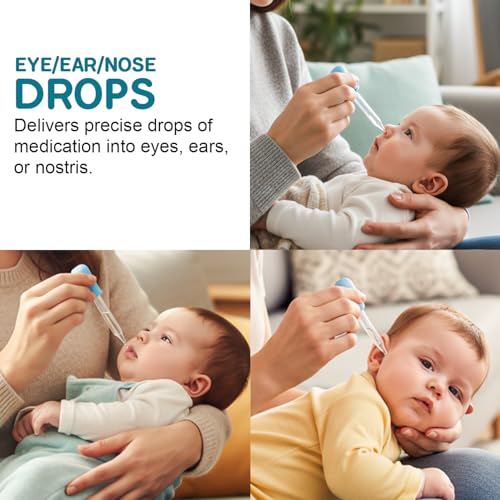 Image of Baybee Baby Medicine Feeder Dropper for Infants & Toddlers | BPA-Free Silicone Oral Dropper | Multipurpose Baby Feeder for Medicine, Syrup, Vitamins, Juice | Easy-to-Clean, Reusable (Blue - Pack of 2)