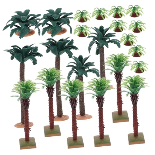 Lurrose 22個 微景観装飾点 チュア植物模型 環境配慮型リアルなフェイクグリーン インテリア用ヤシの木と灌木 家 オフィス ショップ向け