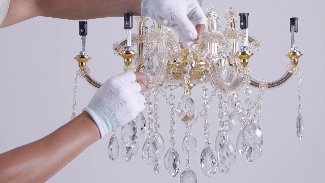 Image of YLONG-ZS 6-Light Crystal Gold Chandelier Light Fixture for Bedroom,Modern Pendant Light Crystal Raindrop Lighting Hanging Chandelier for Living Room, Kitchen,Dining Room, Bedroom,Entryway