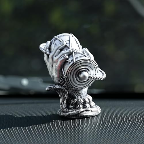 Image of Artarium Traditional Shiva Damru Statue Antique Shivji Sheshnag Lord Shiv Decorative Showpiece for Gifting Car Dashboard Home Decor Pooja Room Mandir Temple (Shiva Damru Silver 3 Inch)
