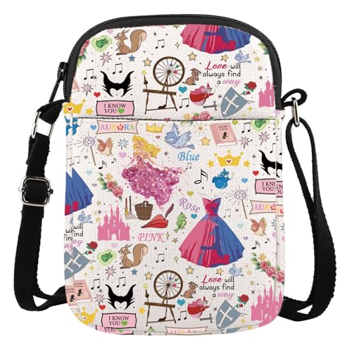 Sleeping Princess Crossbody Bag Movie Fairy Vacation Family Trip Gift Movie Fans Wallet Bag