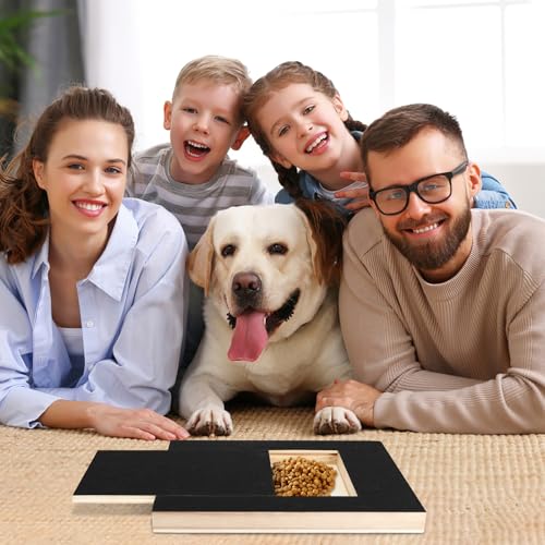 Kratzbrett für Hunde mit Leckerlibox und Krallenschleifer - 1 Ersatzblatt Schleifpapier für Nagelpflege bei Hunden