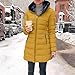 AACH Steppjacke Damen Dickere Daunenjacke Winter Langarm Kapuzenjacke Fleece Gefütterte Winterjacke Slim Fit Einfarbig Wintermantel Full Zip Modische Pufferjacke mit Taschen Outdoorjacke