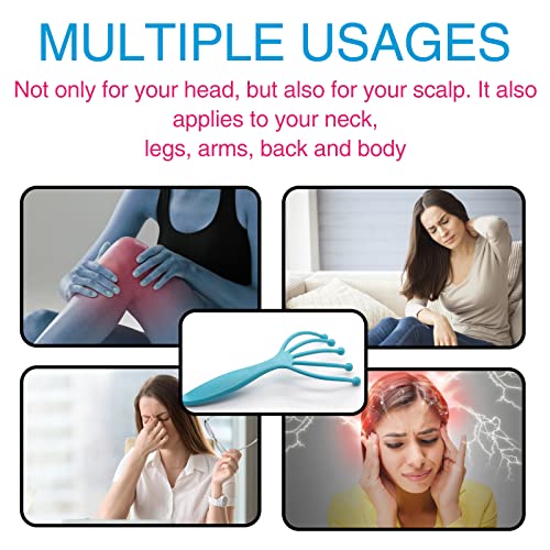 Nutlet 2 Pack Scalp Massager - Head Whisk Massager For Stress Relax - Manual Scalp Massager Perfect As A Gift - Hair Massager For All Hair Types Of Men Women Kids - Pink And Blue #TOP6