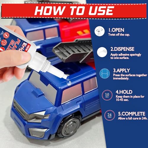 Super Glue for Plastic, Cyanoacrylate Based Adhesive for PLA, Acrylic, Model, DIY, with Anti-Clog Cap, Waterproof, Heat-Resistant(Plastic Glue, 30 Grams * 1 Pack) - Image 7