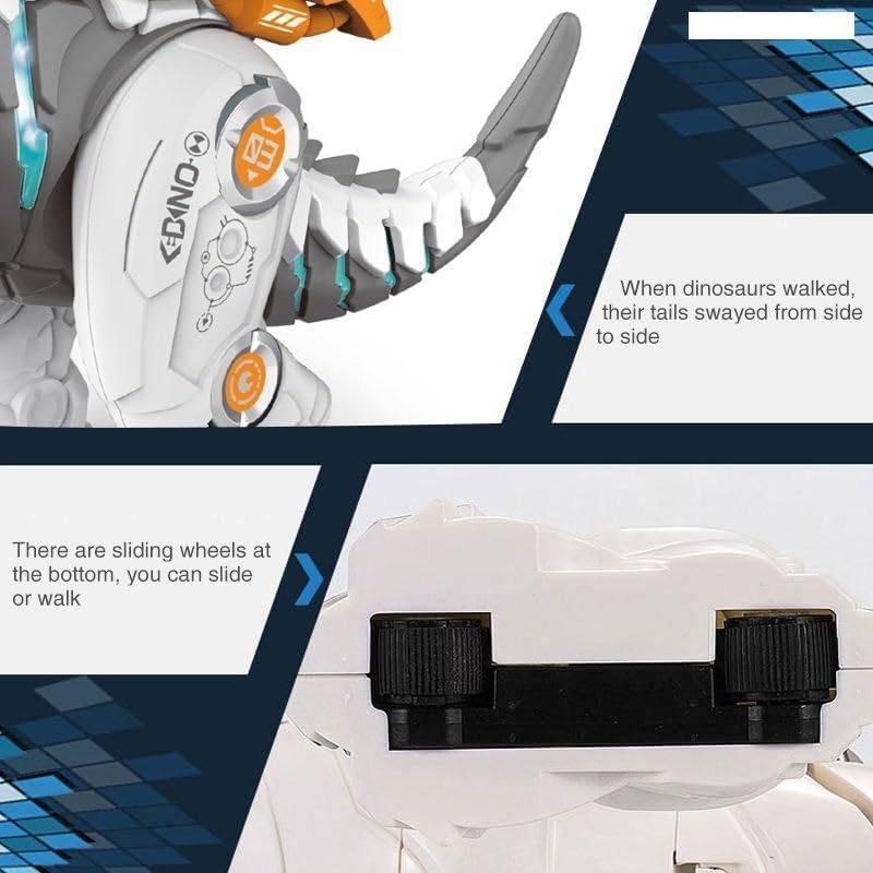 Image of Remote Control Mechanical Overlord Walking Dinosaur Toy RC Electric Plastic Multifunction Remote Control Dinosaur Robot with Light Music Christmas Gift boy Girls