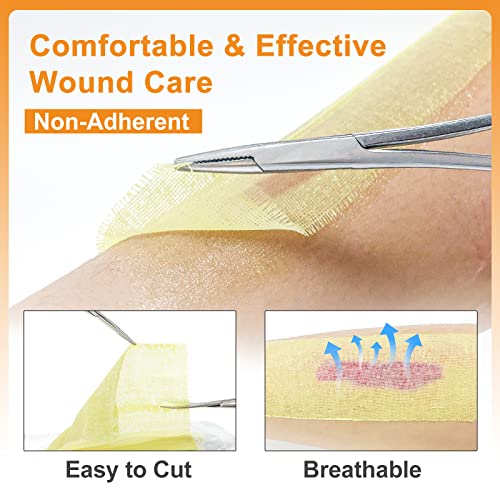 Carbou Medical Xeroform Petrolatum Dressing (5"x9" 25 Pack + 2"x2" 25 Pack), Gasas No-Adherentes, Parche de Malla Suave para Cuidado de Heridas, Quemaduras, Laceraciones, Injertos de Piel e Incisiones Quirúrgicas miniatura 2