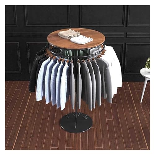 Portant à vêtements magasin rotatif avec étagère et penderie circulaire métal