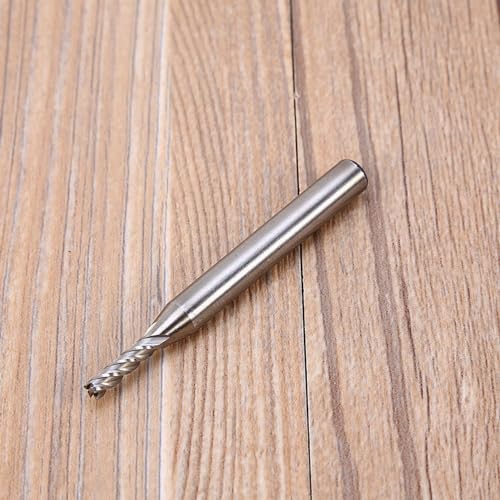 Image of HSS End Mill Cutter Set, 4 Flute Cutting Tools for CNC Milling Machine High Speed Steel 1 8in Cutting Dia 1 4in Shank 12mm Cutting Depth 5PCS