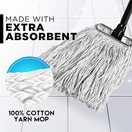 Fuller Brush Wet Mop Head – Absorbent & Professional Quality Cotton Yarn Floor Cleaner #TOP3
