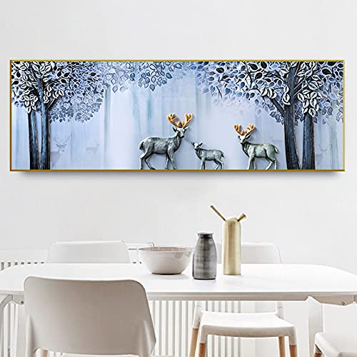 Peinture diamant élan de forêt : toile adhésive grand format anti-stress pour adulte et enfant