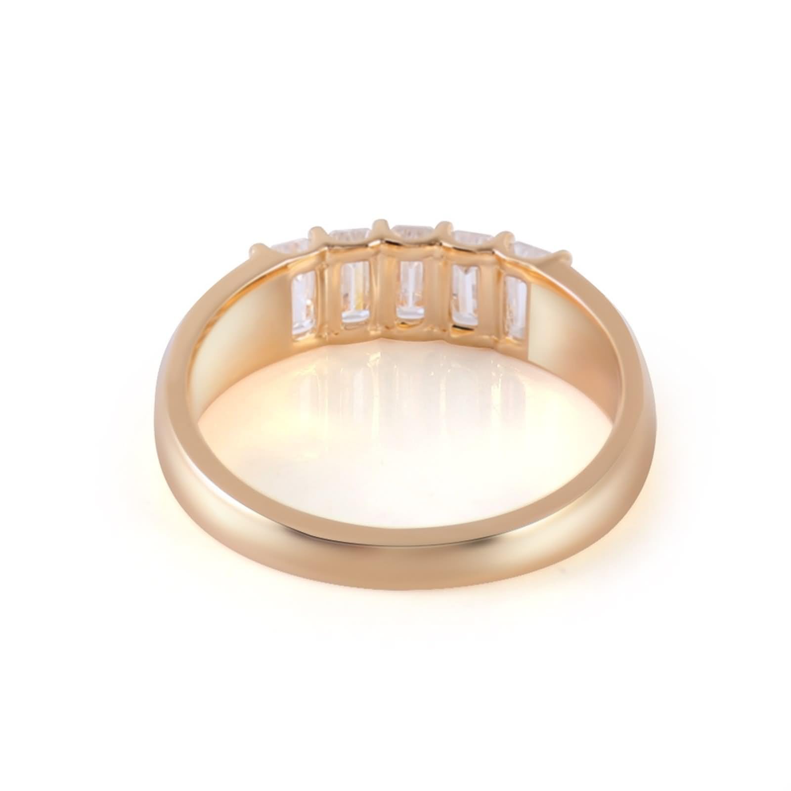 Anello da donna, anello rettangolare con taglio smeraldo moissanite mamma regalo