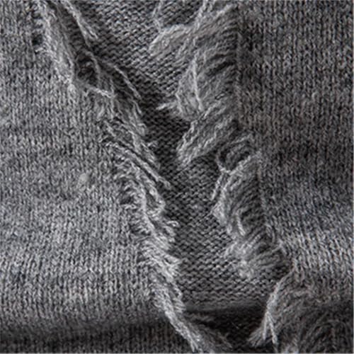 Men Hole Knit Pullovers Mock Neck Long Sleeve Knitted Vitality Streetwear Sweater2