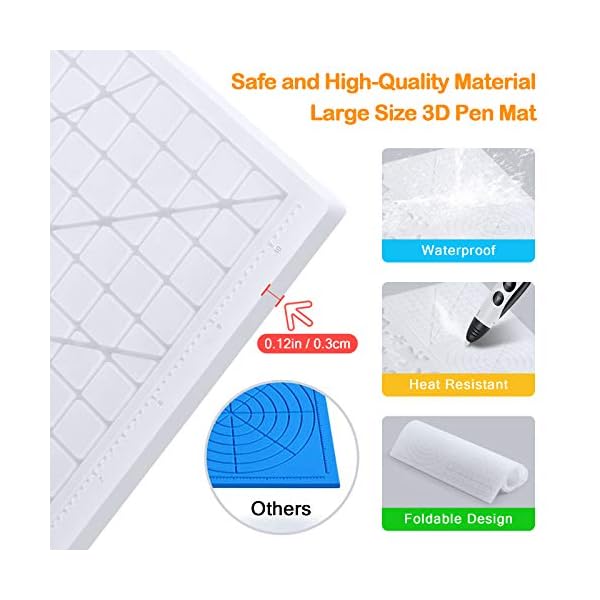 Tapis de stylo d'impression 3D avec modÃ¨le de base, avec livres de stylo 3D et 2 capuchons en silicone, excellent outil de dessin 3D – Image 3
