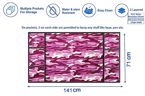 Image of The Furnishing Tree Fridge Top Cover Compatible for Samsung RS76CG8003S9HL, 653 LTR WxL 71x141 in CM Camouflage Pattern Purple