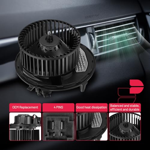 Image of BDFHYK AC Heater Blower Motor Fan PM5244 Compatible with Audi A3 Quattro Sportback e-tron Q3 RS3 S3, Compatible with VW Atlas Golf R SportWagen GTI Jetta,HVAC Blower Motor Assembly 5Q1819021A
