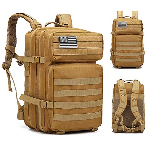 ANTARCTICA Military Tactical Backpack 45L 3 Day Assault Pack Molle Bag (Brown)