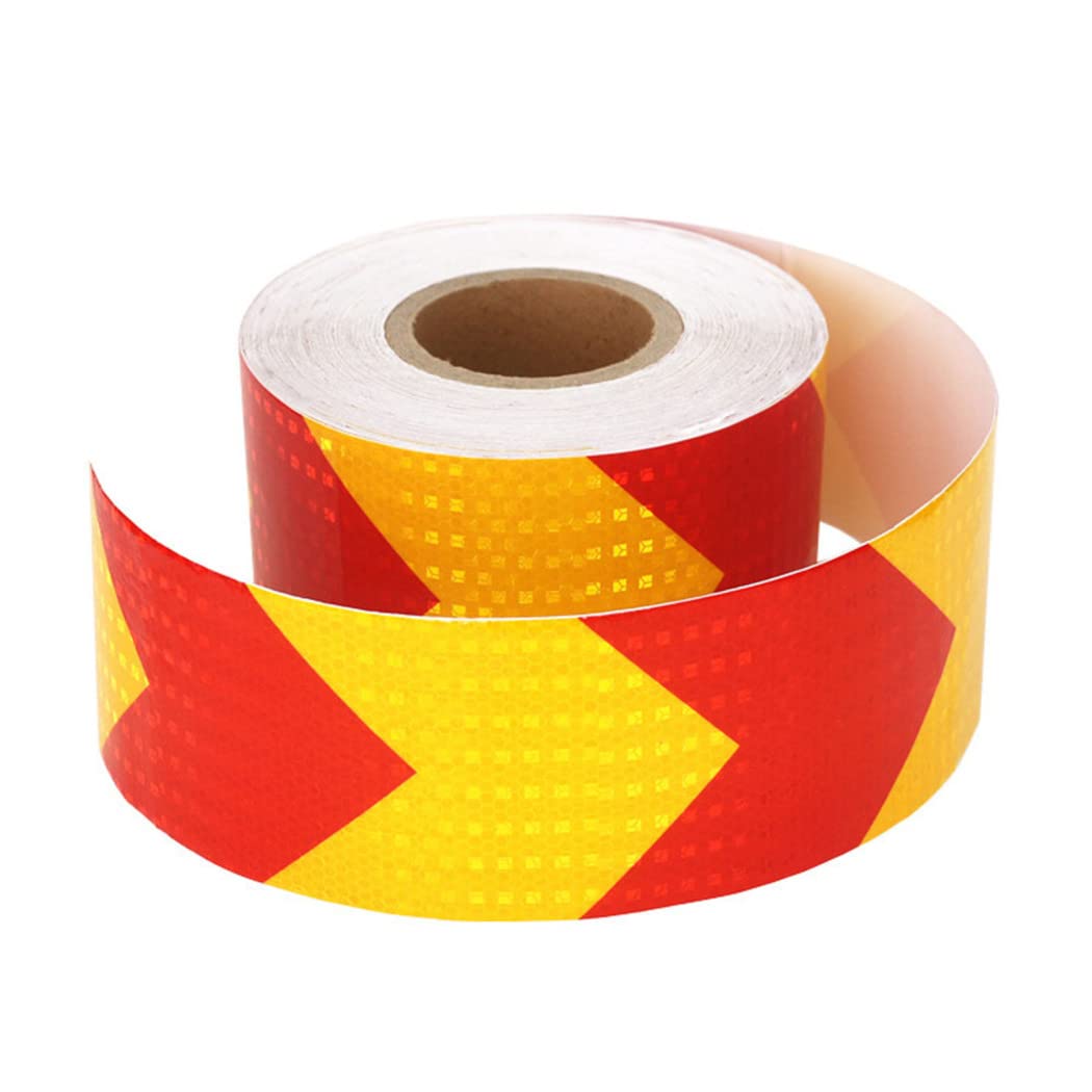 Taśma odblaskowa bezpieczeństwa Taśma ostrzegawcza odblaskowa Arrow 3 metry x 10 cm wielokolorowa(Red+yellow B)