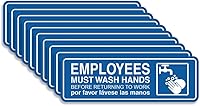 Vista 66 de Standard Employees Must Wash Hands - Letrero para puerta/pared, color negro, pequeño
