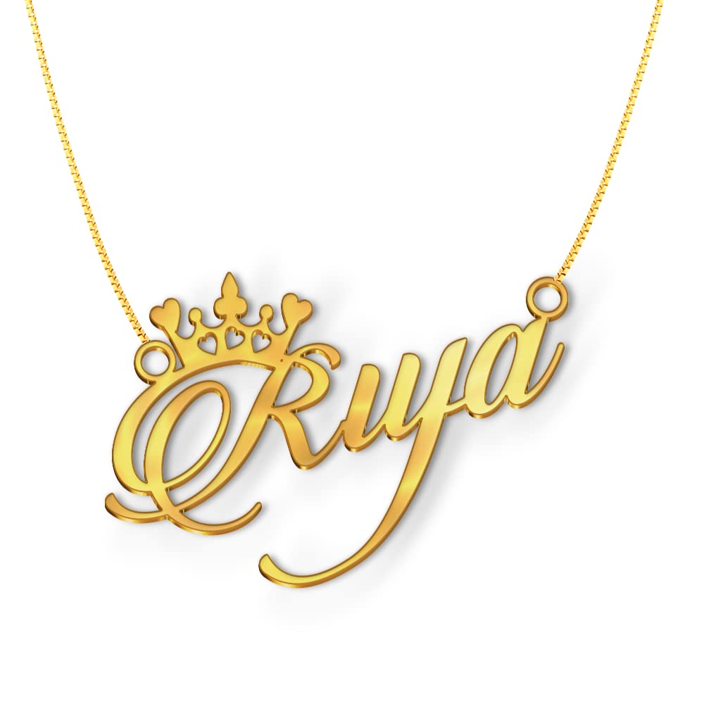 Riya Cursive Gold & Silver Name Pendant Necklace, Best Jewelry Gift for Girls.