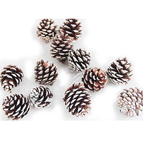 24pcs 2 Inch Christmas Pine Cones Decorations, Picks Natural PineCones with String Pendant, Christmas Tree Party Hanging Ornaments Home Decor
