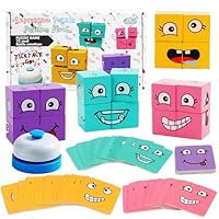 Vugttuon 89 Pcs 3d Face Changing Jigsaw Puzzle Puzzle Games Emoji Game Face Changing Building Blocks Game Educational Puzzles Toy Board Games For Kids And Adults With Bell Educational Montessori Toy
