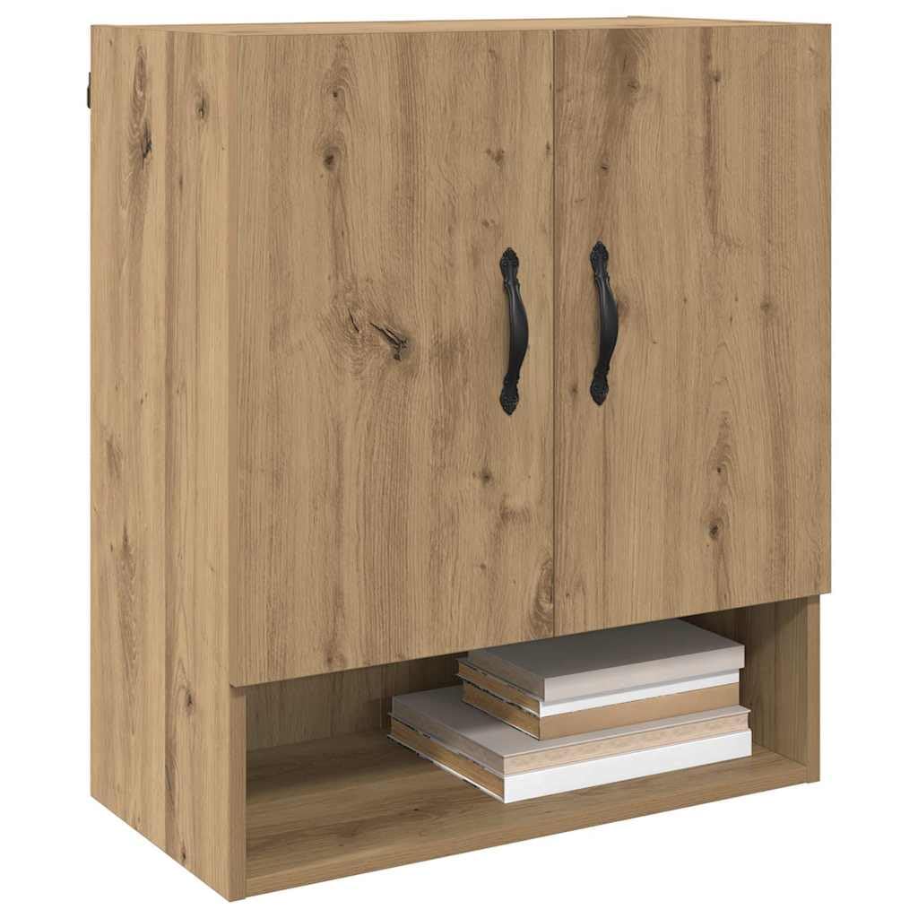 Szafa z materiału drewnopochodnego montowana na ścianie, 60 x 31 x 70 cm, z 3 półkami i 2 drzwiami, do nowoczesnego przechowywania w salonie, biurze, korytarzu lub sypialni