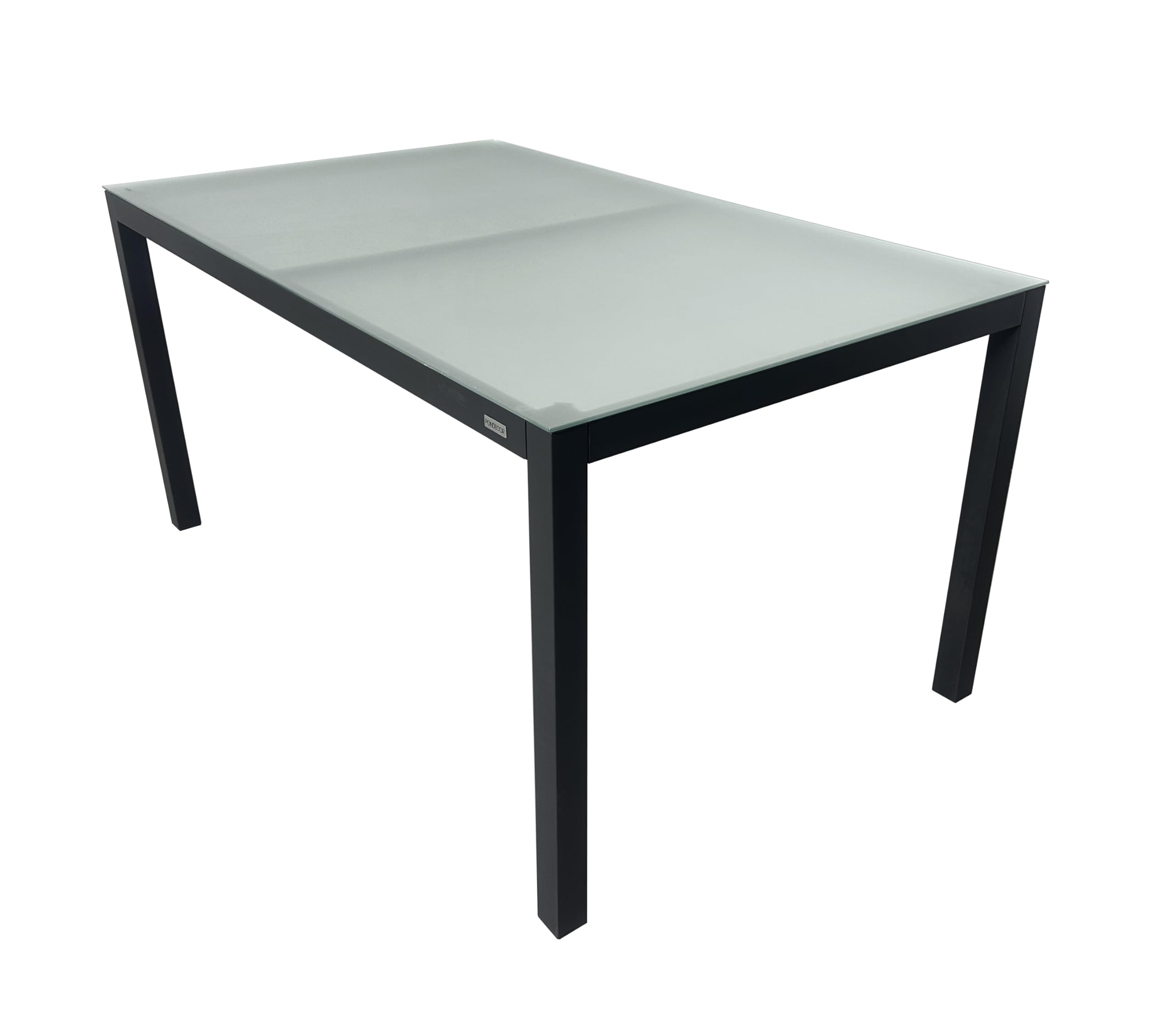 MOMMA HOME Mesa Jardin Aluminio y Cristal TempladoMesa Comedor Rectangular de Exterior 6 Personas Aire Libre Medidas 150x90x74 cm (Gray)