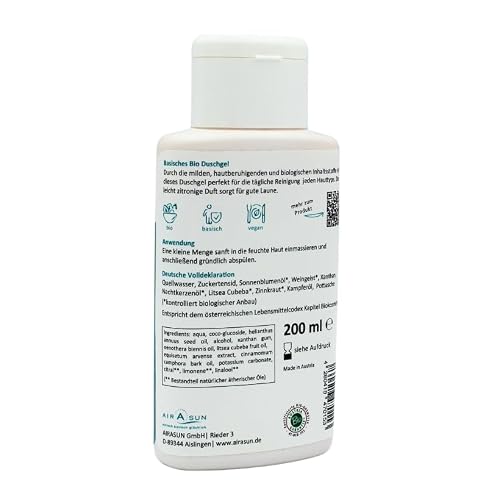 Basisches Duschgel ohne Glycerin und Sulfate – Bio Produkt 200 ml