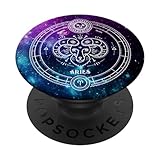 Aries Zodiac Sign Birthday Horoscope Space Star Galaxy Art PopSockets PopGrip: Swappable Grip for Phones & Tablets PopSockets Standard PopGrip