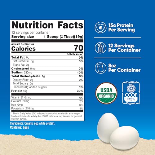 image for Nutricost Organic Egg White Protein Powder 8oz (Unflavored) - 15 Grams