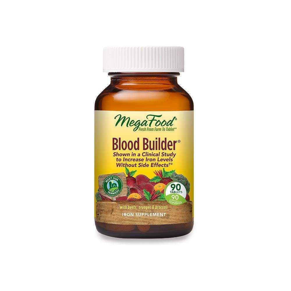MegaFood Blood Builder Energy Boosting Iron Supplement Tablets, 90 Count