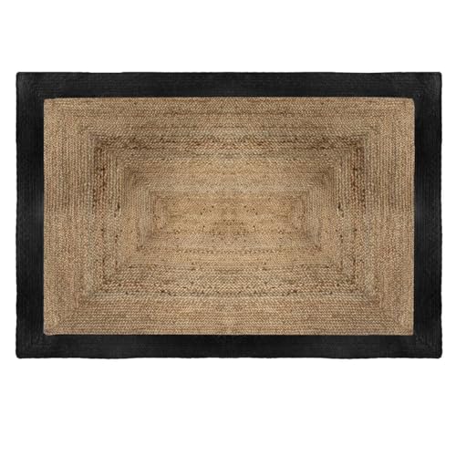 Atmosphera - Tapis en Jute Bord Noir 120x170 cm