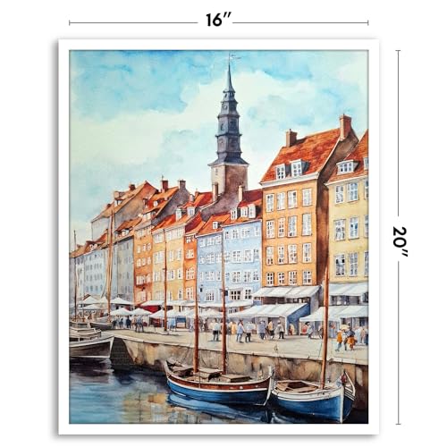 Image of Americanflat 16x20 Picture Frame with Polished Plexiglass - Streamline Collection - Thin Border Picture Frame for Wall Display - Hanging Hardware Included - White