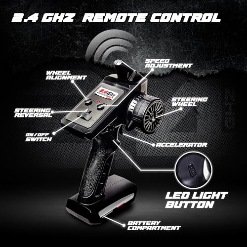 Image of Tygatec 1:16 All Terrain Supersonic Rc Car,45 Kph High Speed Remote Control Car with 2.4 Ghz Remote Control,Electric Vehicle Off-Road Truck,4X4 Wheel Drive Rc Trucks with Rechargeable Batteries,Red