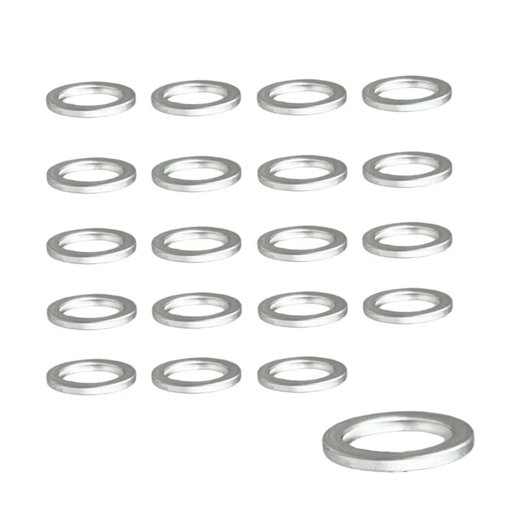 オーディオファン M10用 アルミ ドレンパッキン ドレンワッシャー 20個入り 外径約16mm×厚さ2mm オイルドレンプラグガスケット コンプレッションワッシャー シーリングリング オイル交換用 アルミニウム 20枚