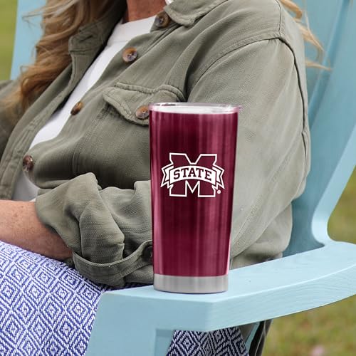 Image of Logo Brands 20 oz Powder Coat Tumbler- Insulated Tumbler with Lid for Water, Iced Tea or Coffee, Smoothie and More