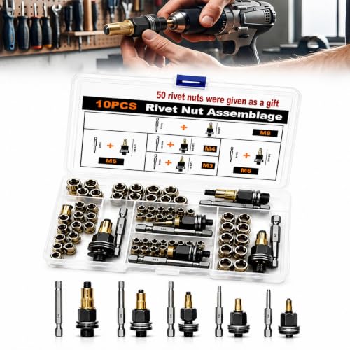 Heavy Duty Carbon Steel Head Rivet Nut Tool Kit M3 M4 M5 M6 M8 (M3-M8)