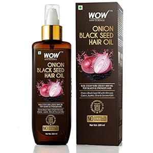 WOW Skin Science Onion Black Seed Hair Oil for Dry Damaged Hair & Growth - Oil Hair Care Natural Hair Growth Oil - Hair Treatment for Dry Damaged Hair with Almond, Castor, Olive, Coconut & Jojoba Oil