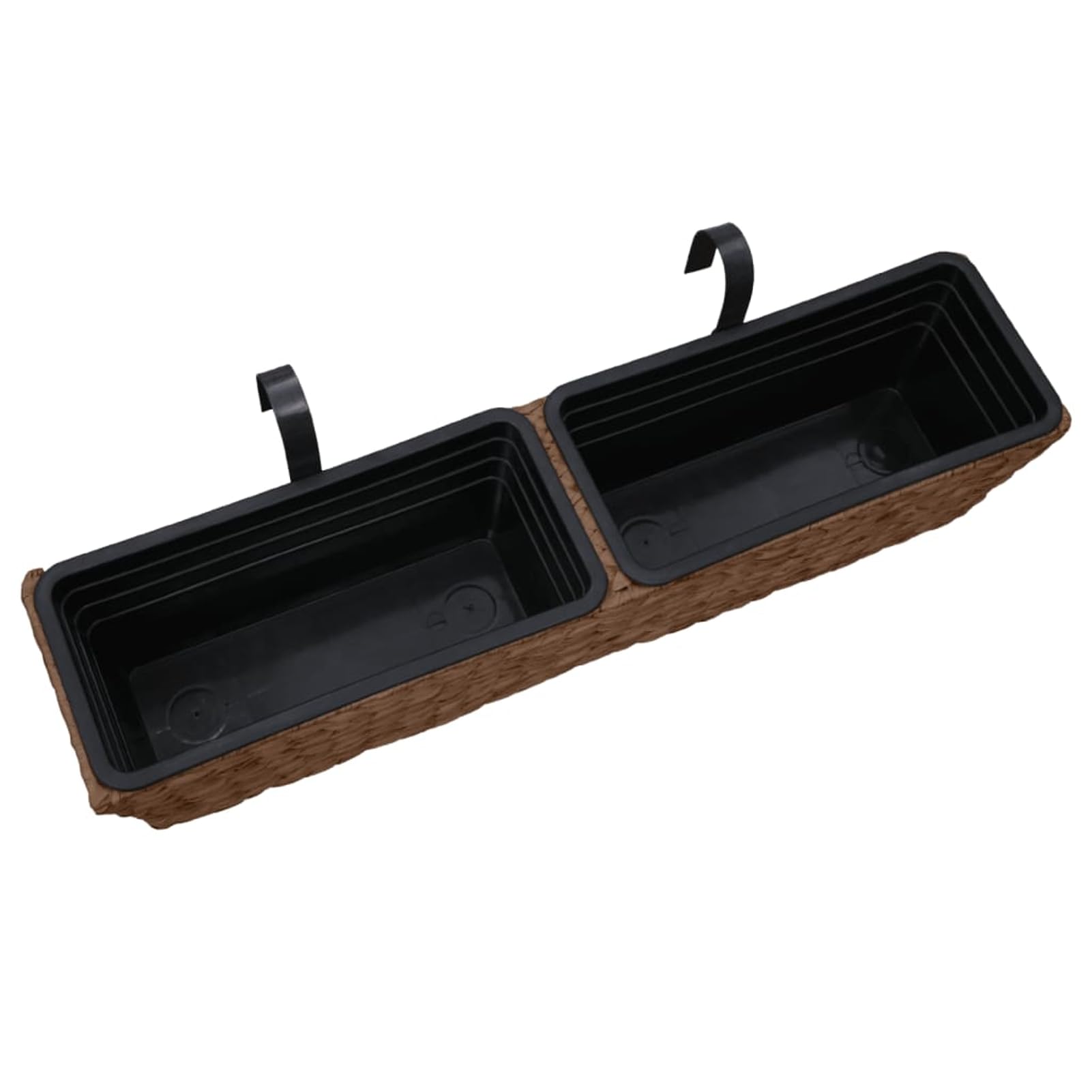 Gecheer Wasserhyazinthe Blumentopfset 2 Blumentöpfe Braun für Balkon und Innenbereich