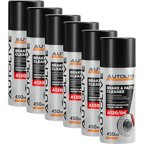 AUTOLIVE GROUP Limpiador de Frenos y Embrague - Brake & Parts Cleaner Pack de 6 - Ayuda a Eliminar Aceites, Grasas, Alquitrán, Resina y Pegamento - No Daña Articulaciones ni Juntas - 450 mL