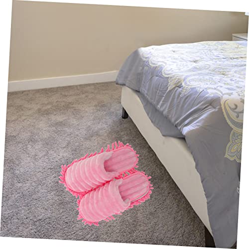 Iwowhero 1 Pair Shoe Sole Cleaner Ladies Socks Warm Socks For Women Floor Mopping Slippers Foot Mop Slippers Broom Slippers Sandals Vacuum Cleaner Small Mop Pink Miss Soles #TOP1