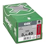 SPAX GIX-C wkręty do szybkiego montażu 3,9 x 45 mm gwint HiLo, 500 sztuk, mała głowica frezująca, rowek krzyżowy H2, śruby do płyt gipsowych i elementów suchych jastrychów – 1791170390455
