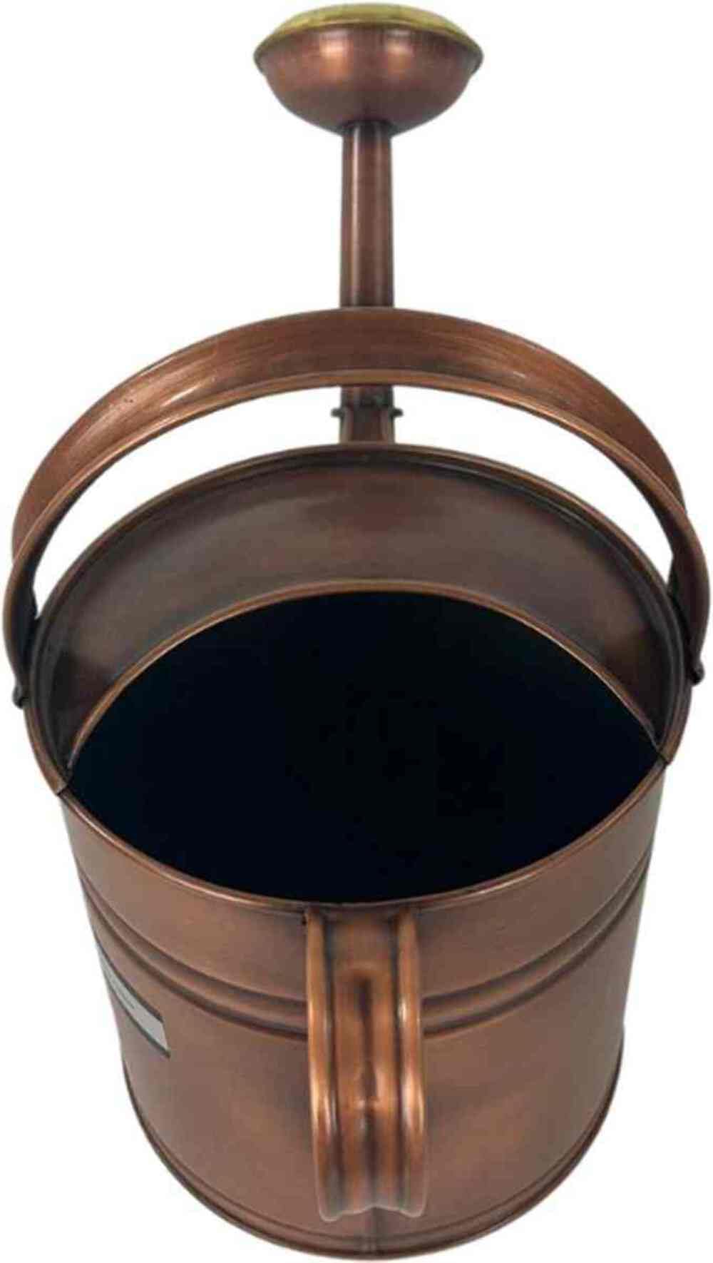 Gießkanne mit Brause aus Kupfer-Metall, 5 Liter, Anthrazit