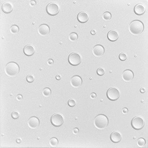 A La Maison Ceilings R07 Bubbles Foam Glue-up Ceiling Tile (384 sq. ft./Case), Pack of 144, Plain White Cover