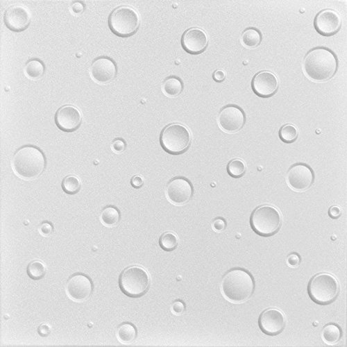 A La Maison Ceilings R07 Bubbles Foam Glue-up Ceiling Tile (256 sq. ft./Case), Pack of 96, Plain White