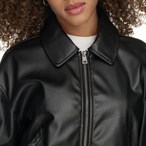 Image of Levi's Women's Faux Leather Bomber With Laydown Collar