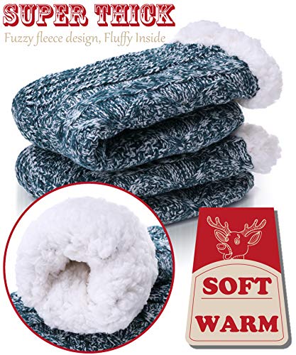 Image of EBMORE Women Slipper Fuzzy Socks Fluffy Cozy Cabin Warm Winter Soft Thick Comfy Fleece Non Slip Home Socks